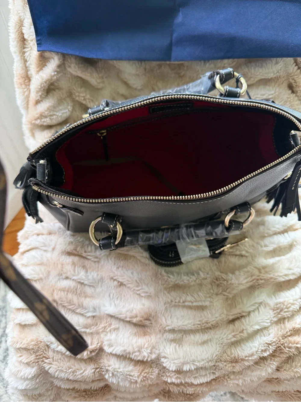 Dooney & Bourke Black Pebble Leather Satchel